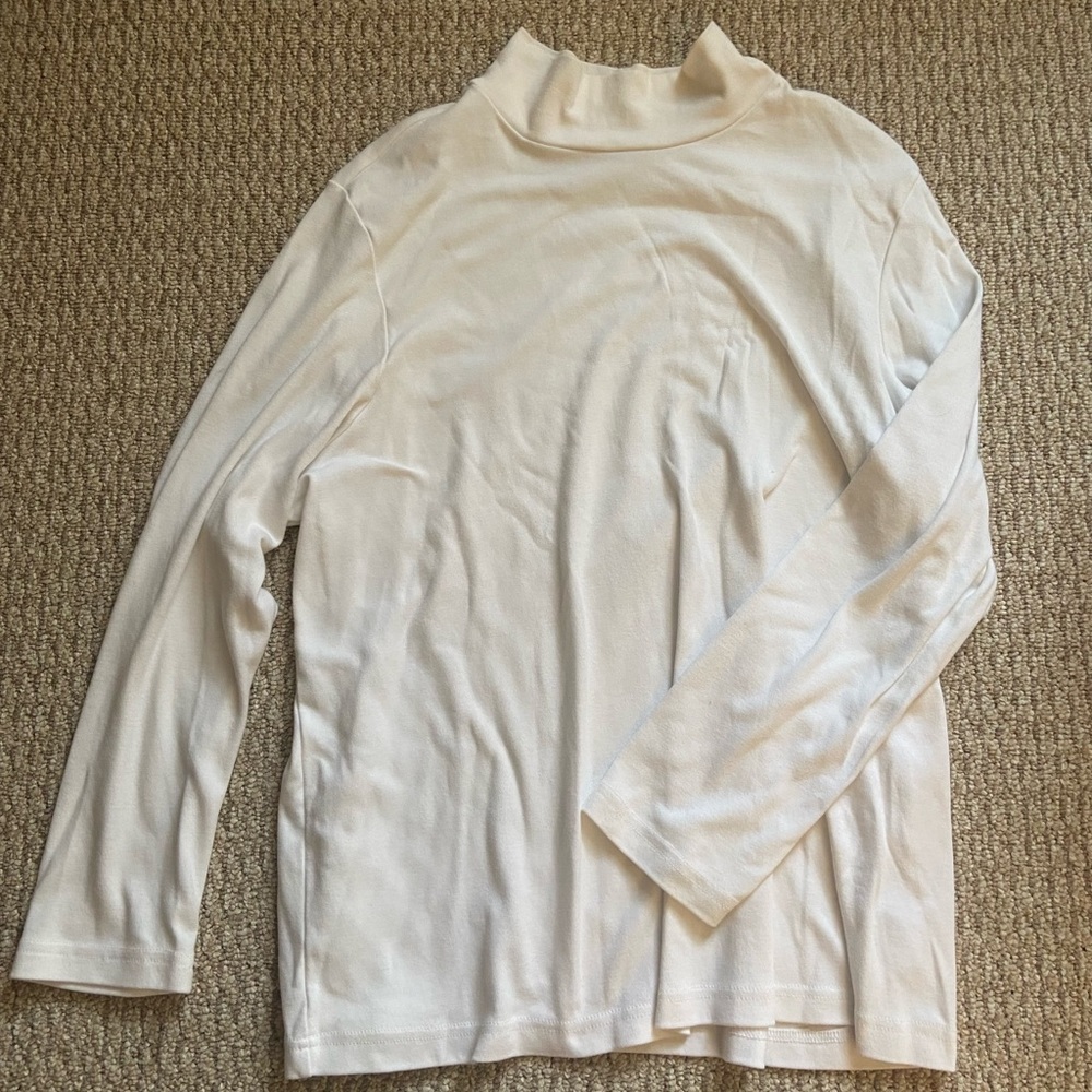 Men’s Large White Turtle Neck | 90s Trending Soft Trendy Oversized Vintage